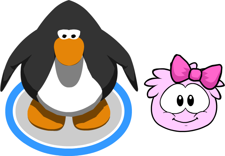 Pink Bow In-game - Club Penguin Brown Puffle (725x502)