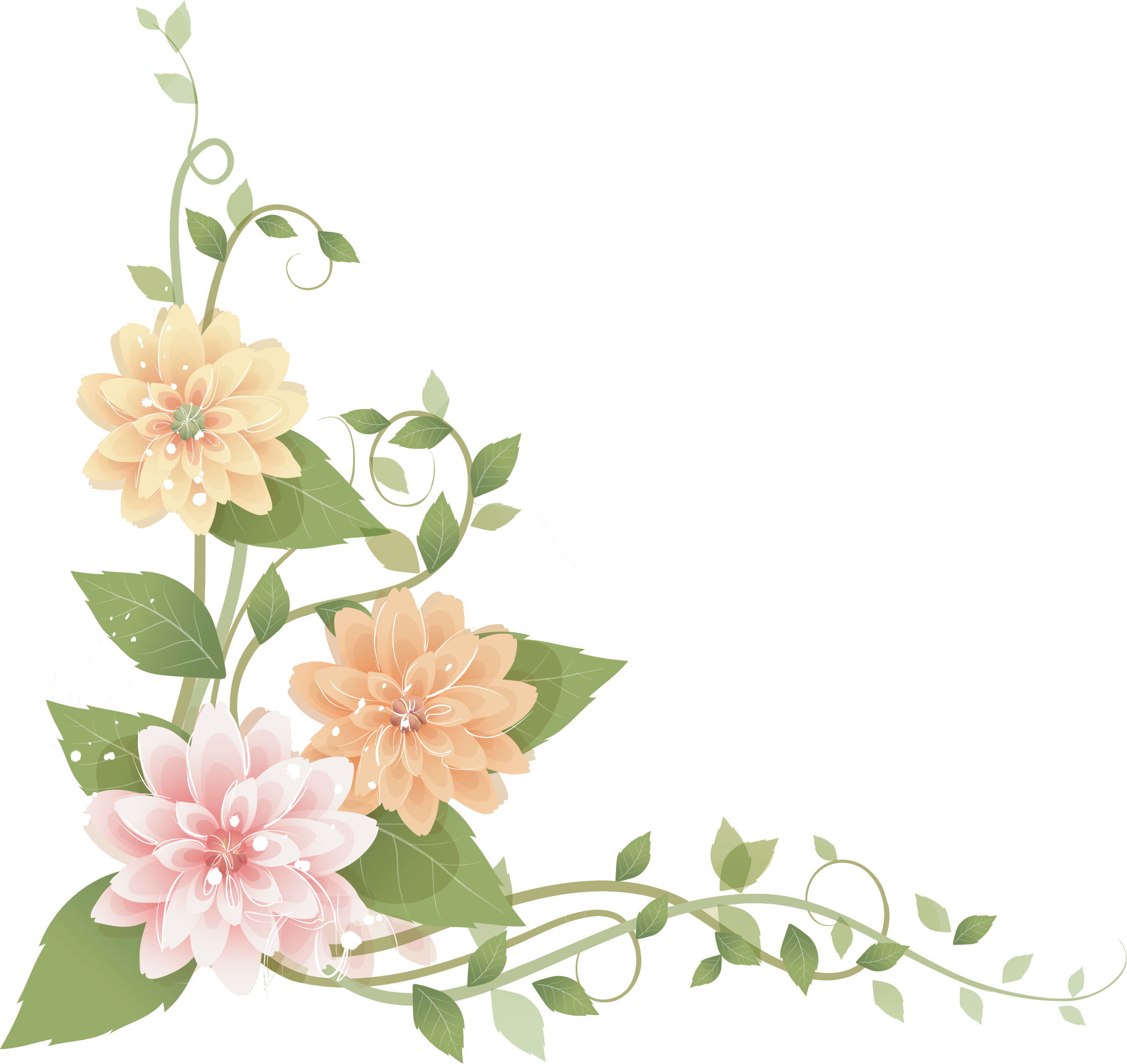 Png形式でダウンロード - Transparent Corner Flower Png (2232x2107)