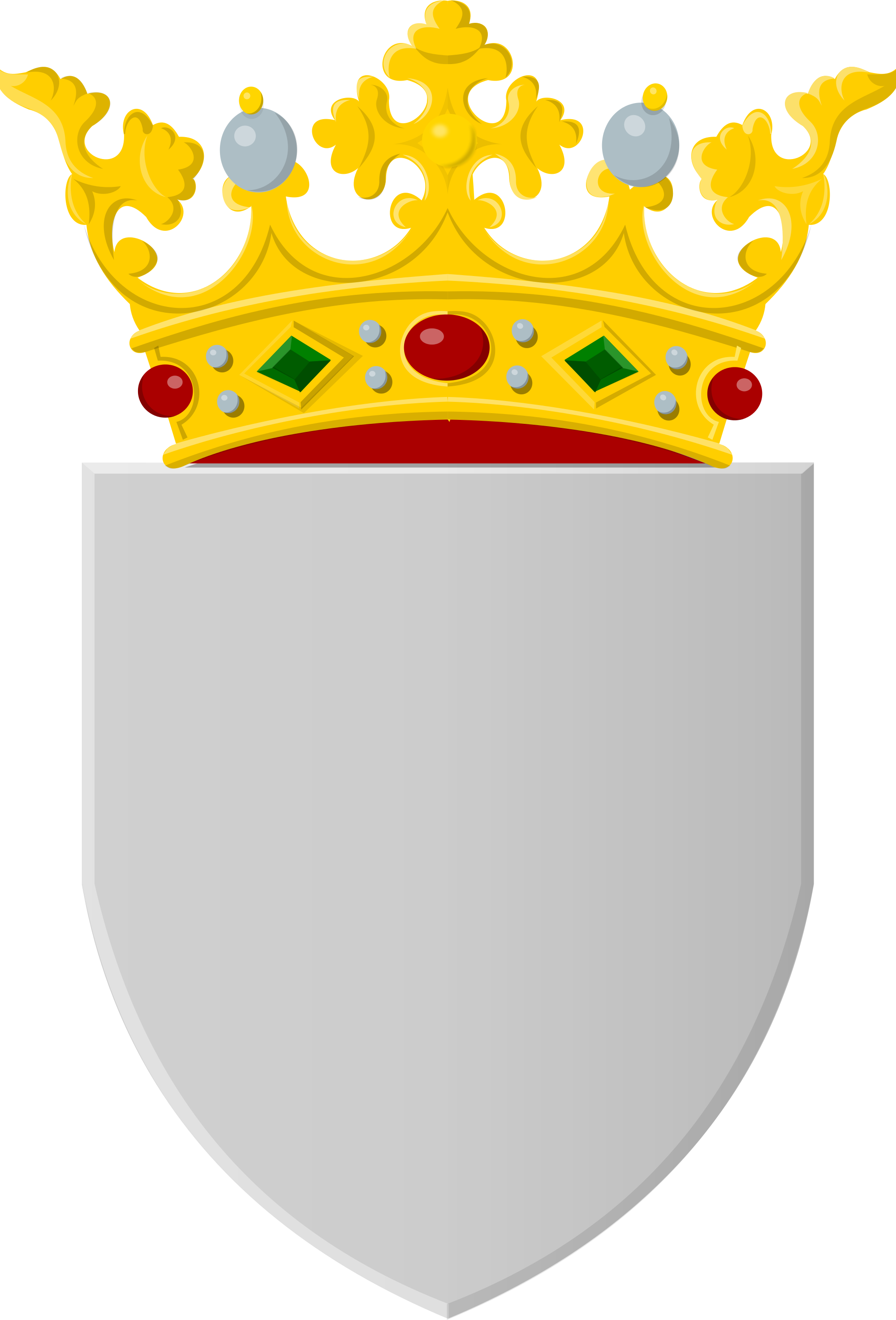 Silver Shield With Golden Crown - Shield With Crown Png (2000x2946)