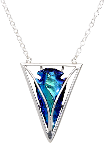 Blue Titanium Sterling Silver Necklace - Pendant (550x550)