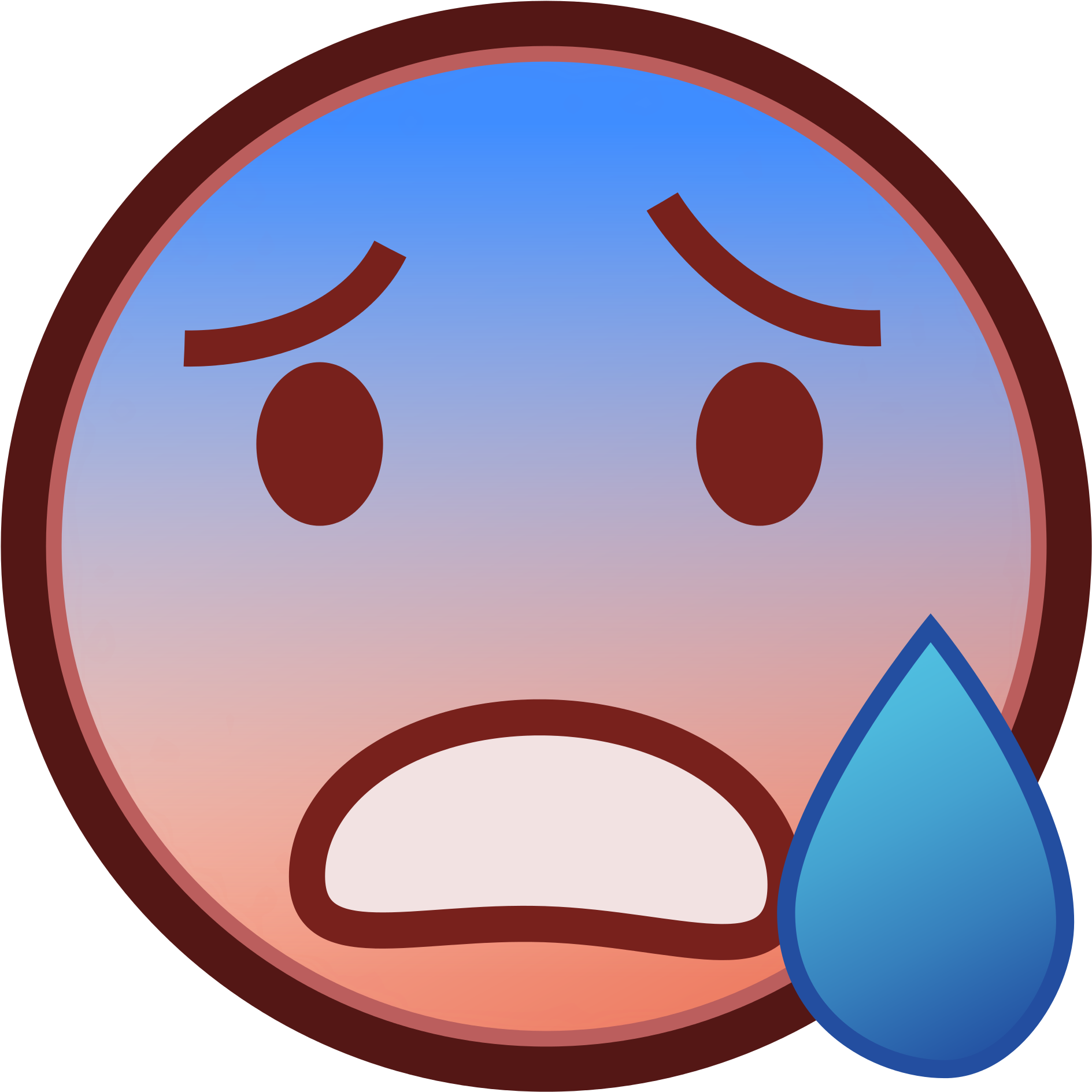 Sweat Emoji - Scared Sweat Emoji (2000x2000)