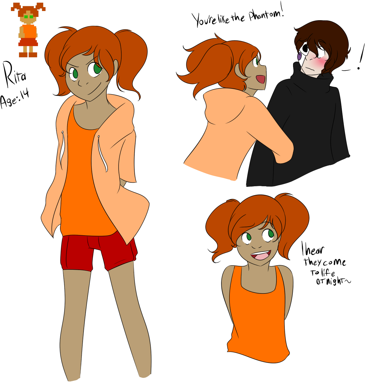 Artworkthe Pig Tailed Girl - Pigtail Girl Fnaf 4 (1228x1286)