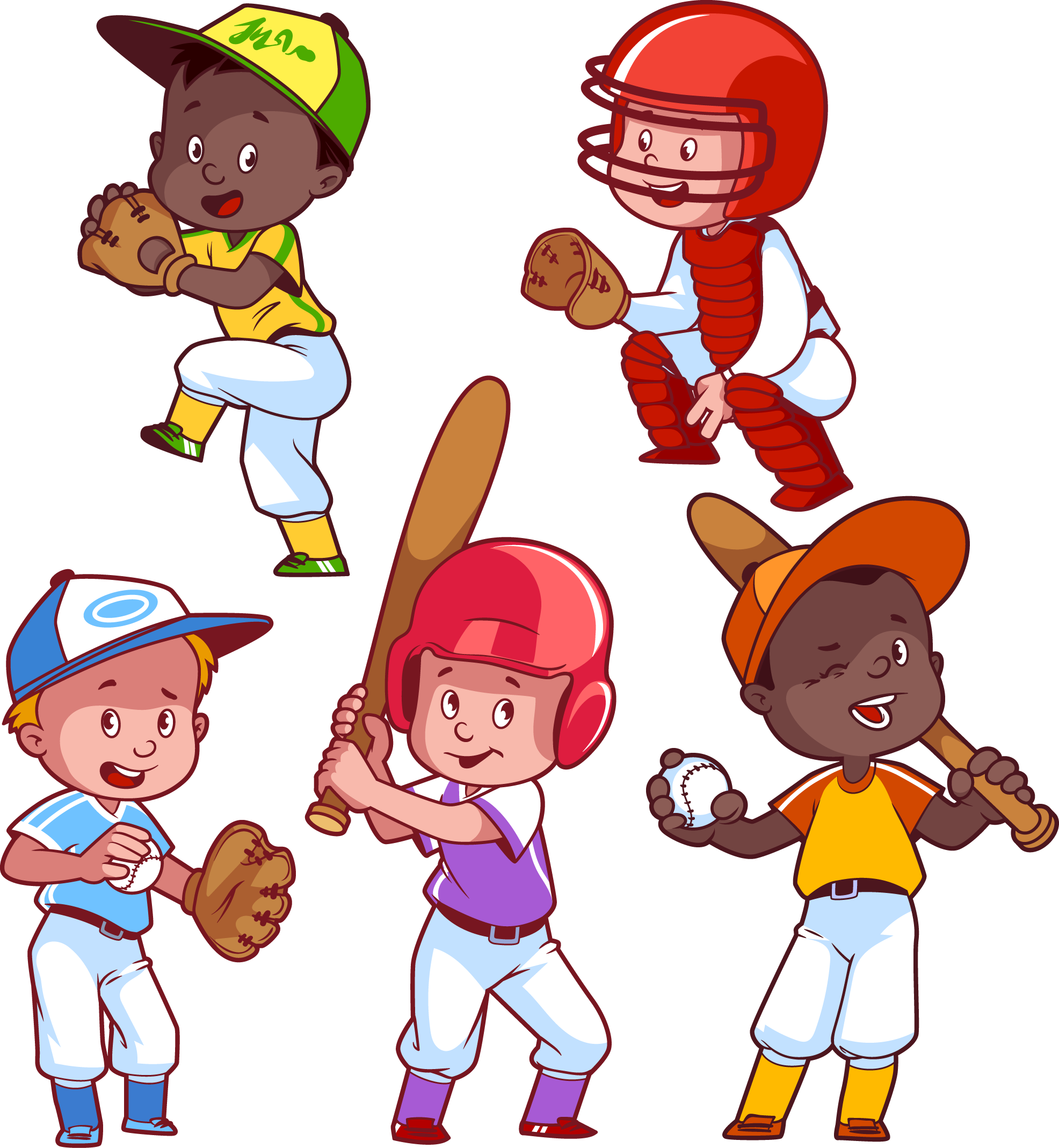 Baseball Cartoon Child Clip Art - Baseball Kids Clip Art (1972x2138)