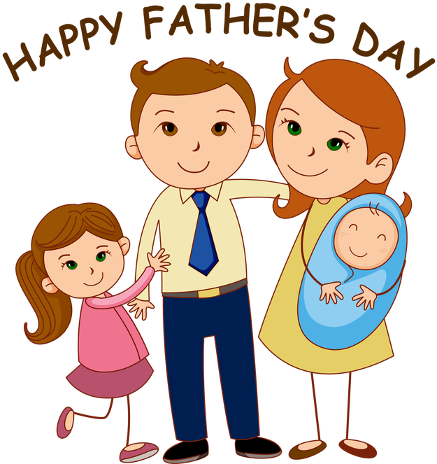 Fathers Day Clip Art - Cartoon Images Of Small Family (640x666)