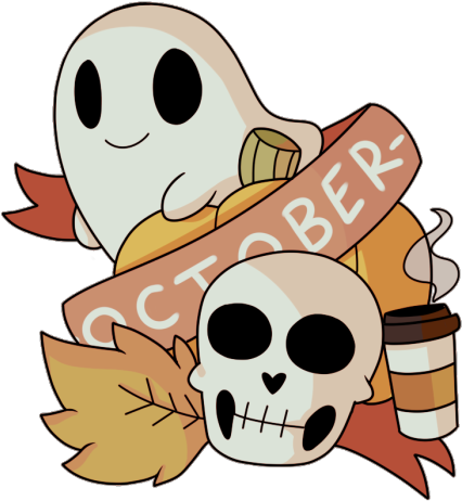 Design Orange Halloween Tattoo Skeletons Fall Autumn - Halloween Tumblr Png (500x620)