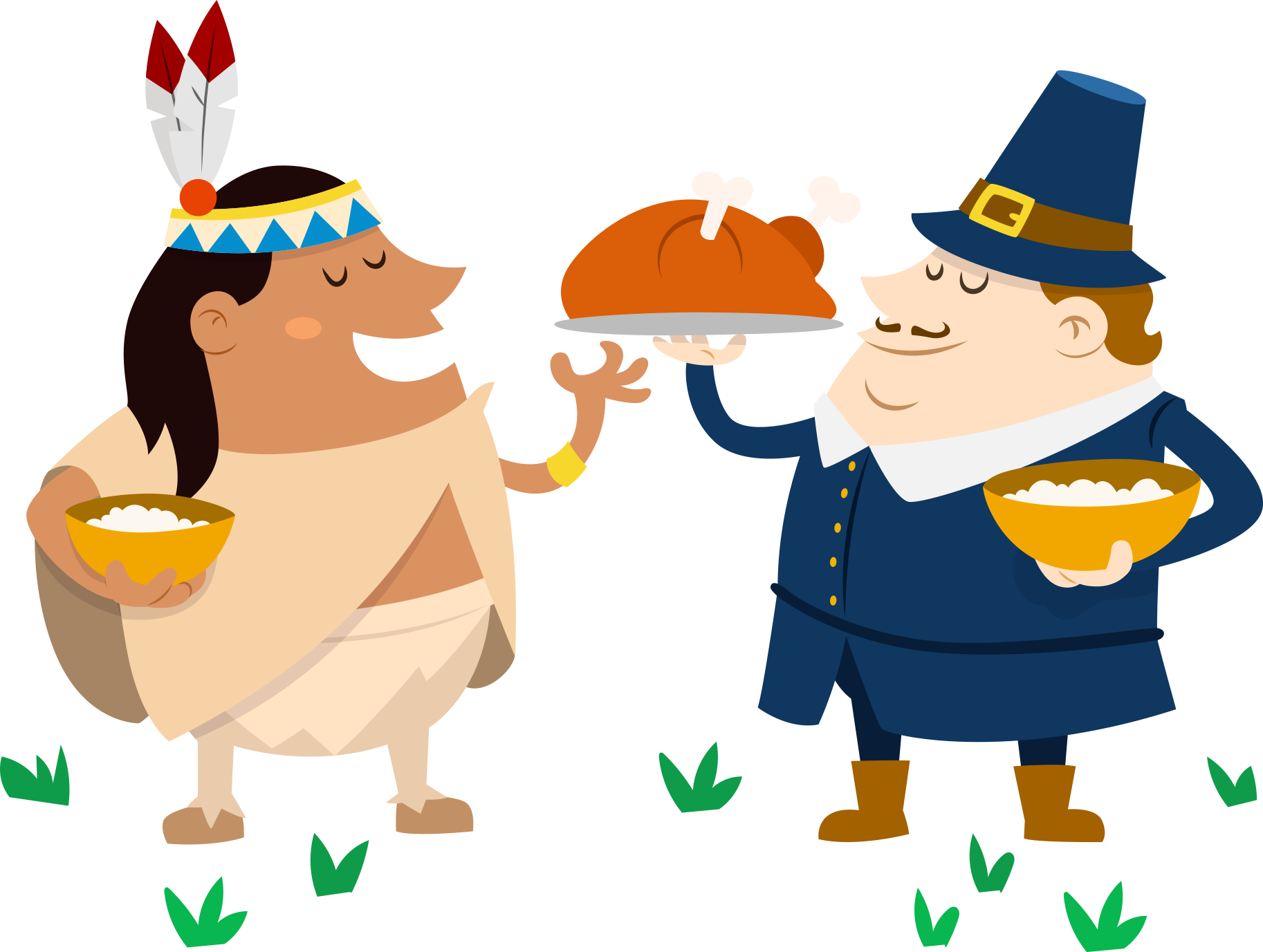 Thanksgiving Euclidean Vector Character - Dia De Accion De Gracias Animado (1826x1377)