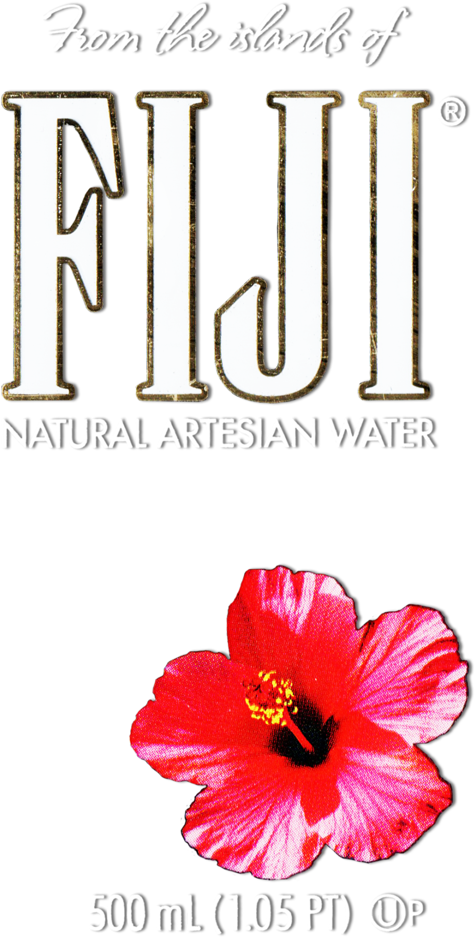 Red Hibiscus Flower Clipart - Fiji Water Bottle Flower (966x1920)
