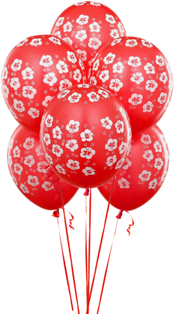 Transparent Red Balloons Clipart - Red And White Balloons (710x1289)