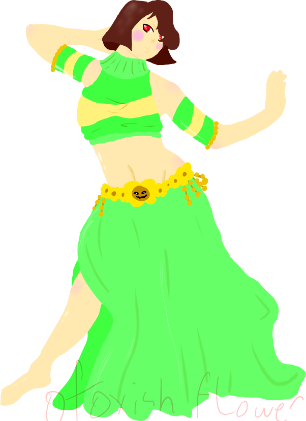Chara Bellydancer By Foxishflower - Undertale Chara Belly Dancer (602x828)
