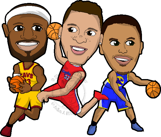 Curry Lebron Cartoon - Nba Stephen Curry Coloring Pages (550x466)