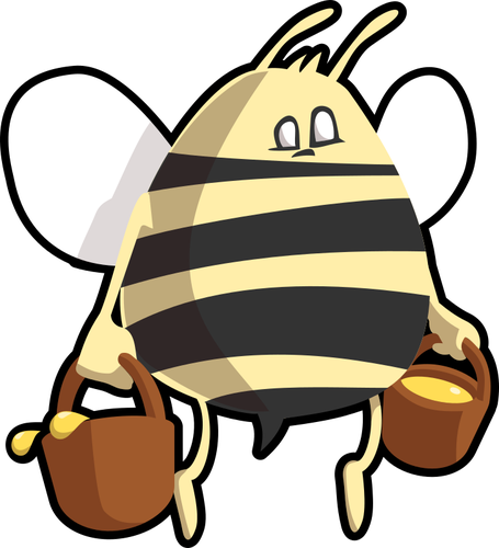 Membawa Madu Lebah - Bee Carrying Honey Shower Curtain (455x500)