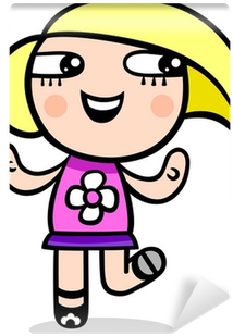Cartoon Kawaii Girl Illustration Wall Mural • Pixers® - Karikatür Boyama (400x400)