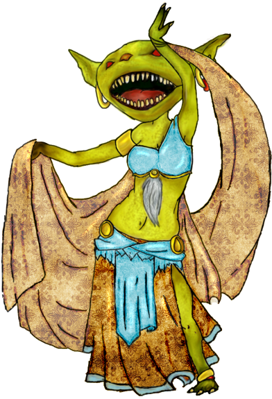 Goblin Belly Dancer By Drakynoch - Cartoon (412x600)