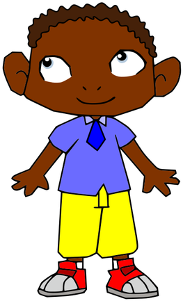 Menino Africano Dos Desenhos Animados - Cartoon With Big Ears (345x500)