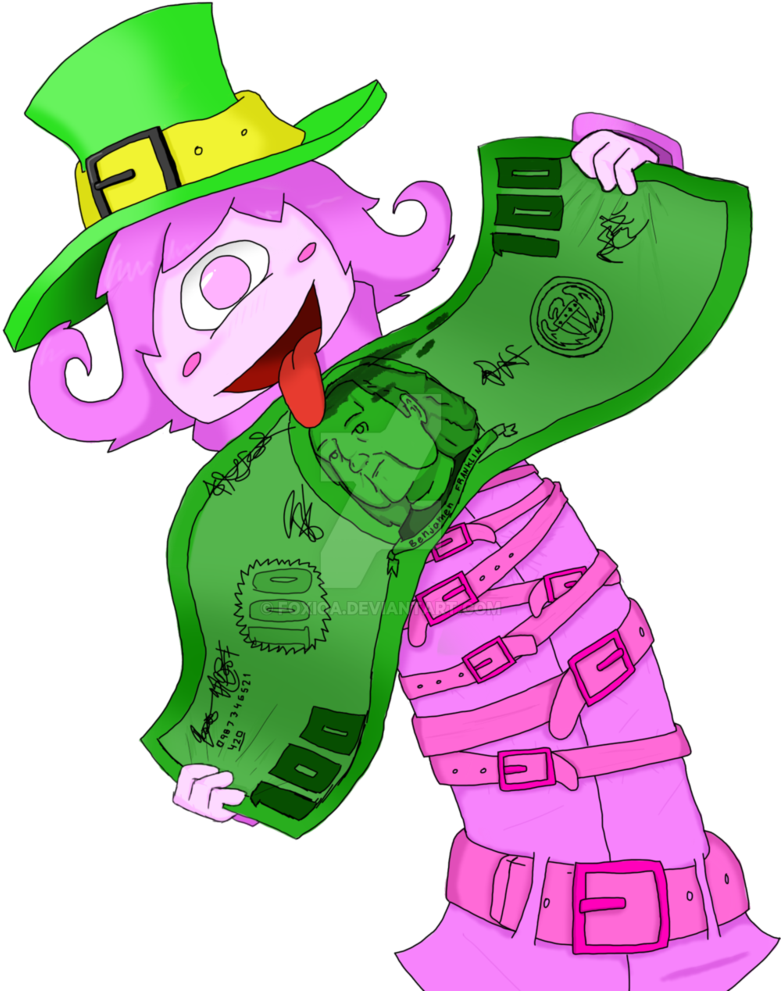 Strips Licking A Hundred Dollar Bill By Foxioa - Illustration (800x1000)