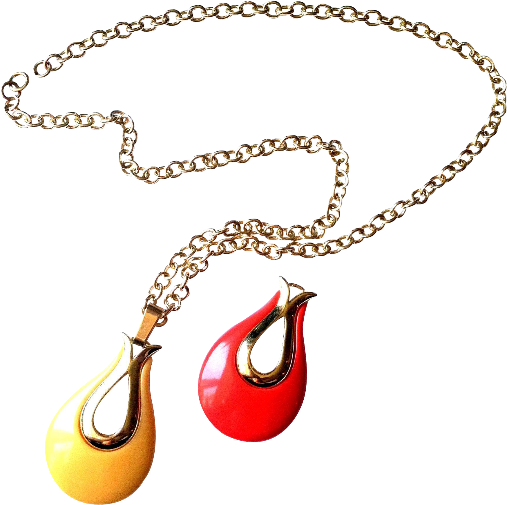 Sarah Coventry Vintage Teardrop Pendant Necklace - Chain (1801x1850)