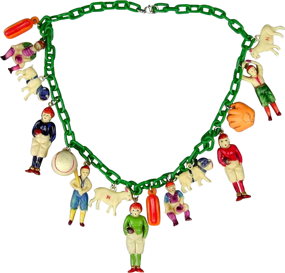 Vintage 1940s Celluloid Charm Necklace Occupied Japan - Necklace (944x944)