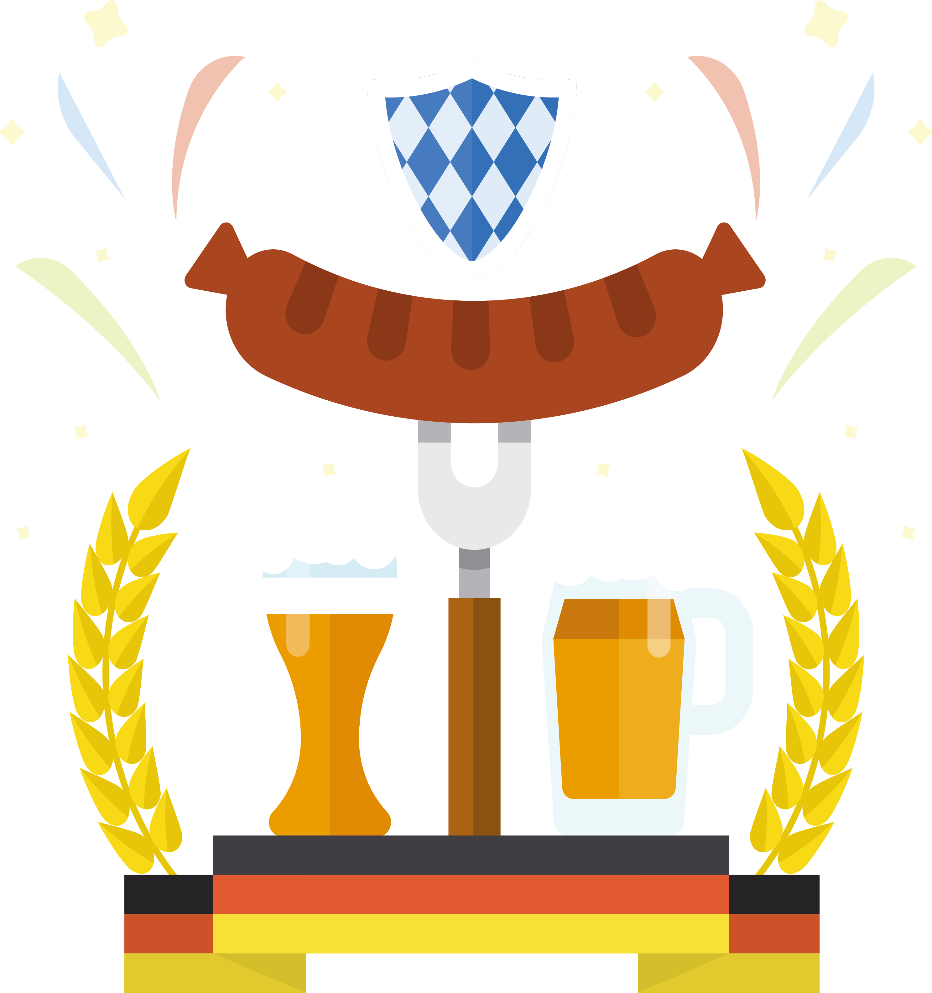 Oktoberfest Germany Beer German Cuisine Illustration - Oktoberfest Germany Beer German Cuisine Illustration (2975x3170)