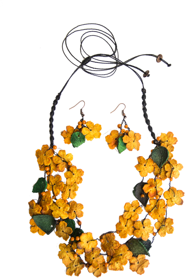 Elda Orange Peel Necklace Set - Necklace (683x1024)
