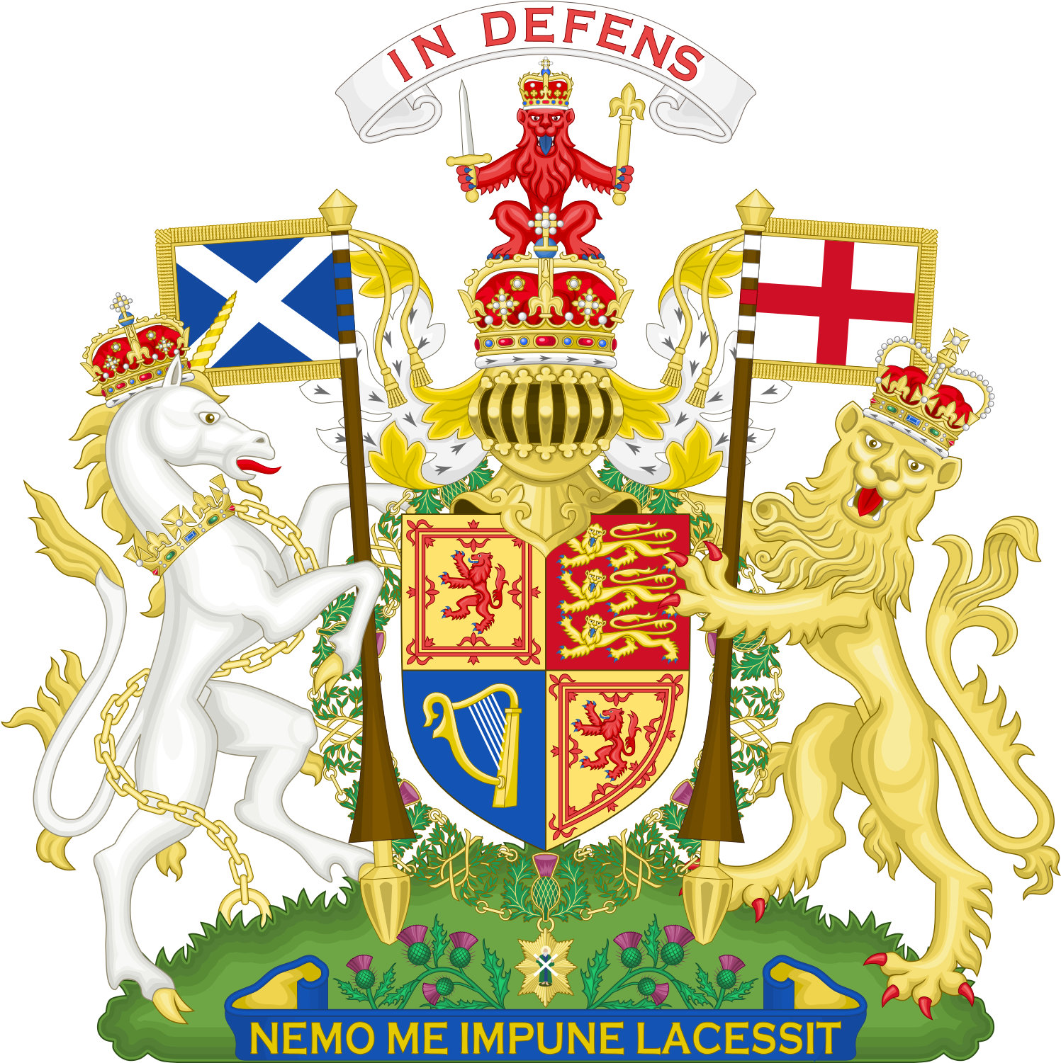 The Version Of The Uk Royal Coat Of Arms Used In Scotland - Unicorn National Animal Of Scotland (1024x991)