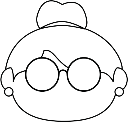 Old Woman Face - Cartoon (550x550)