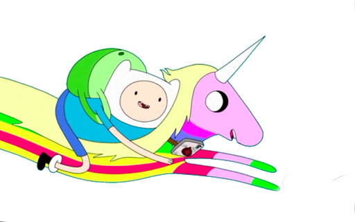 Finn And Lady Transparent - Adventure Time Lady Rainicorn (512x321)