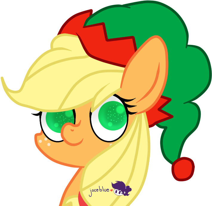 Christmas Applejack By Joceblue - Cartoon (808x707)