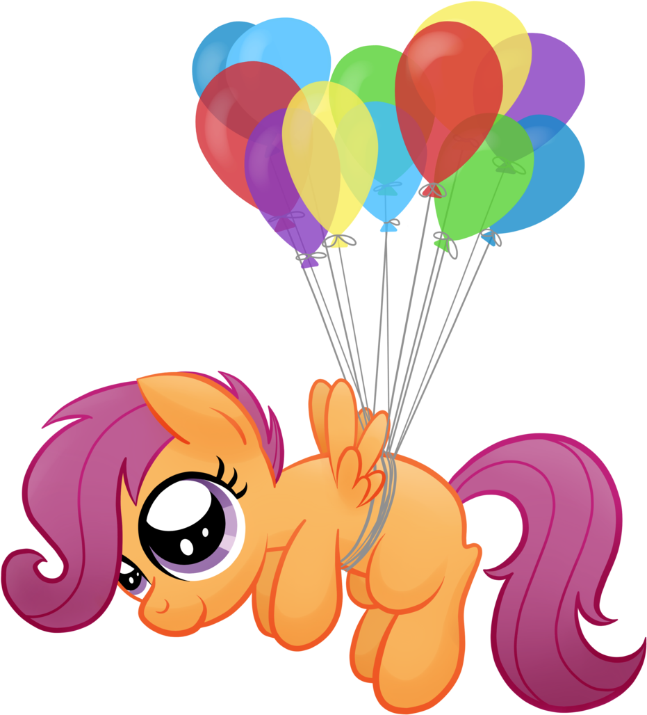 Scootaloo And Balloons By Artwork-tee - Cartoon (1024x1092)