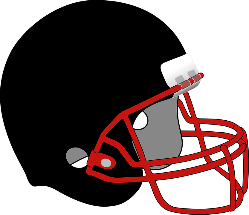 Fire Helmet Clipart - Red And Black Football Helmet (833x720)
