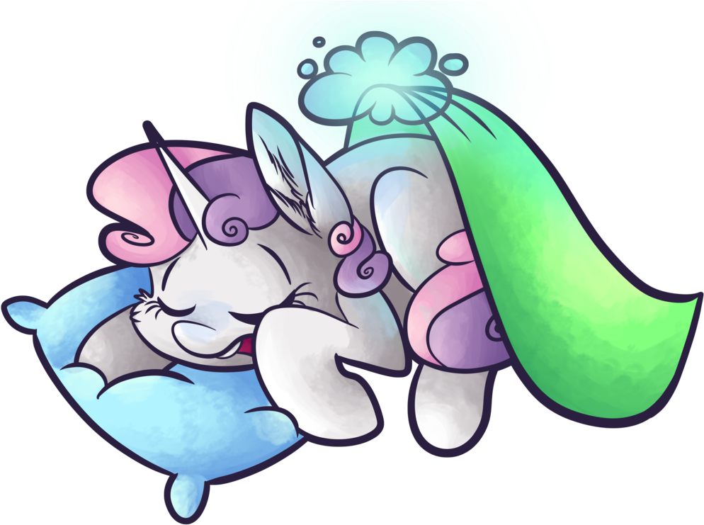 Sleeping Sweetie Belle By Cutepencilcase - Cartoon (1024x763)