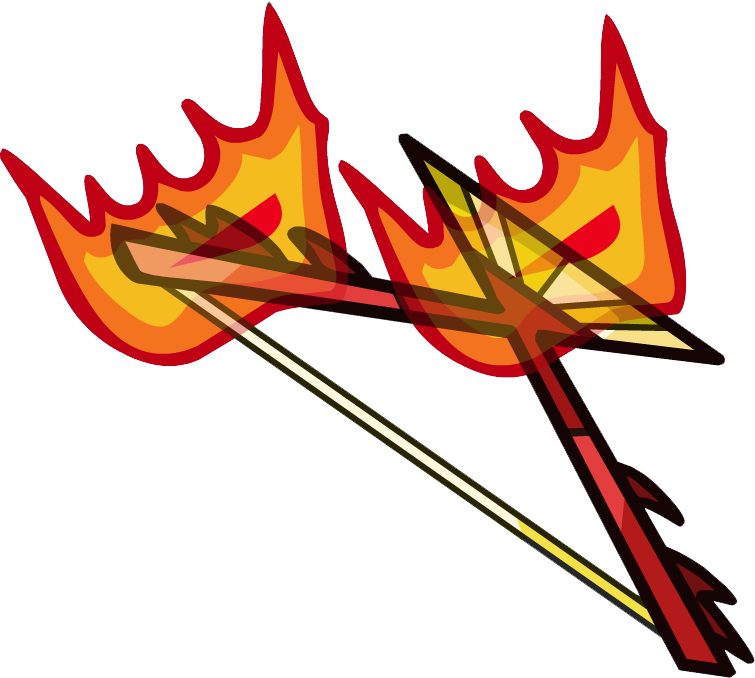 Flaming Needle Bow - Crypt Bow Of Fire Helmet Heroes (755x678)