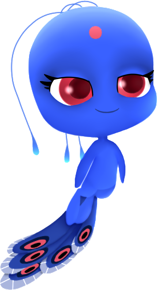 Peacock Kwami-duusu By Oceanwave8 - Miraculous Peacock Kwami (558x974)