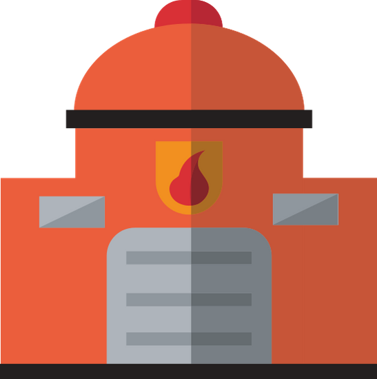 Colorful Flat Illustration Of Fire Station - Illustration (547x550)