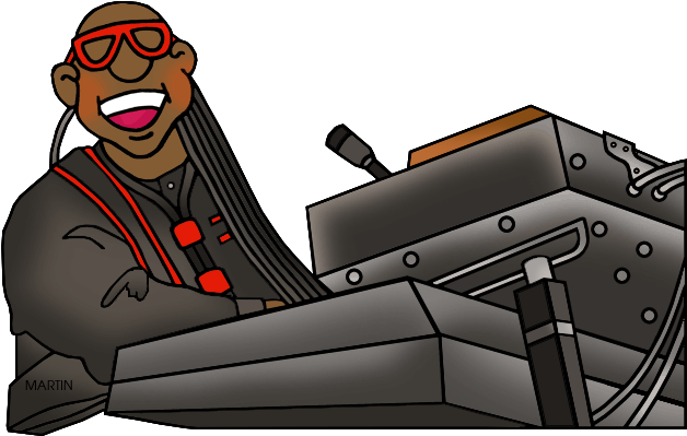 United States Clip Art By Phillip Martin, Famous People - Stevie Wonder Clipart (648x424)