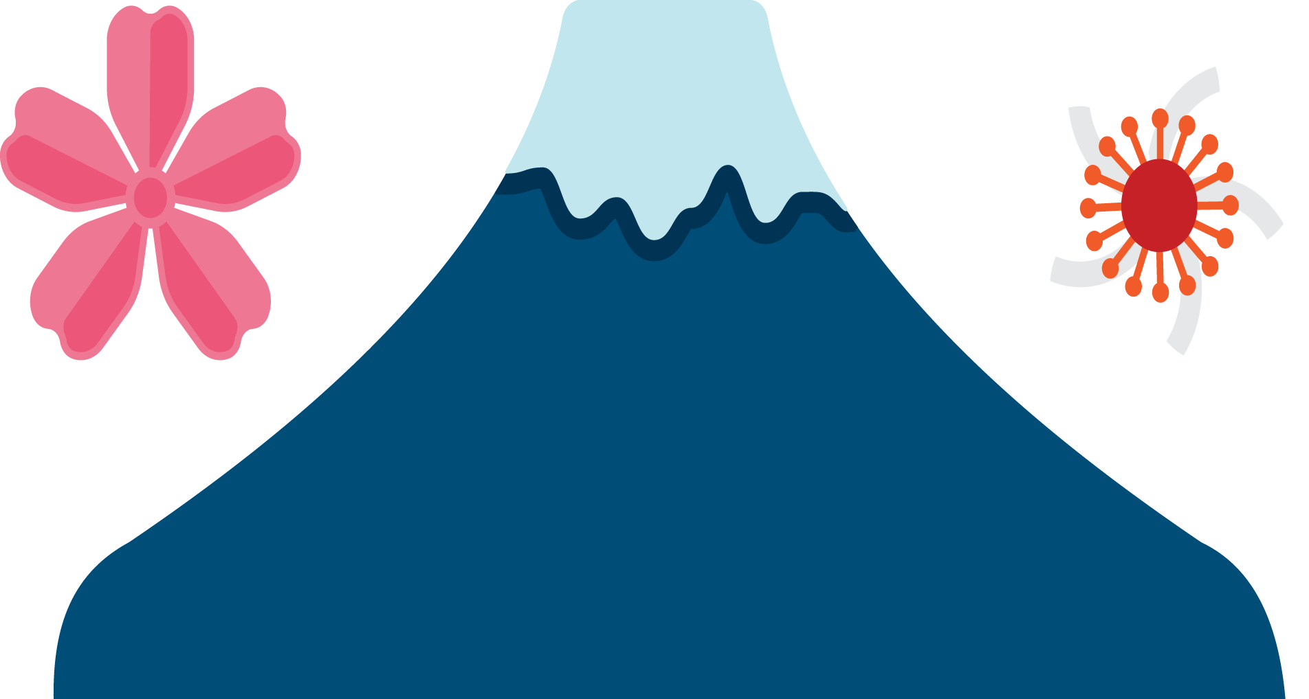 Mount Fuji Flat Design Clip Art - Illustration (1904x1018)