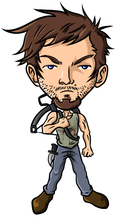 Daryl Dixon The Walking Dead Chibi By Cromarlimo-d5wfdyb - Walking Dead Cartoon Daryl (427x758)