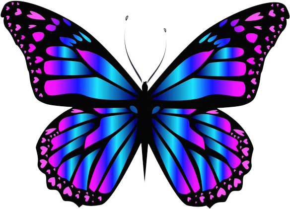 Download Png Image Report - Blue And Purple Butterflies (600x444)