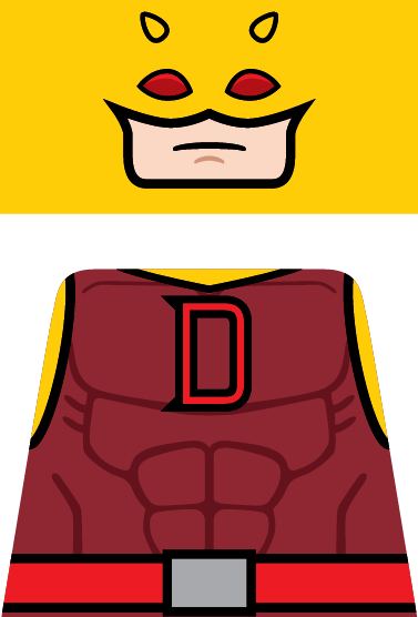 Daredevil Yellow By Edward The Red-d8pvz3t - Lego Daredevil Netflix Decals (377x556)