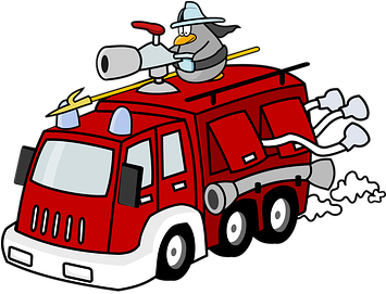 Fire Engine Fire Fighter Fighting Truck Ve - Fire Department Clip Art (354x340)