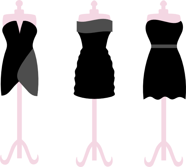 Tres Maniquis Clip Art At Clker - Little Black Dress Cartoon (600x538)
