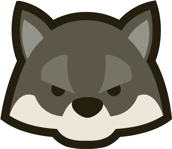 Dou Shou Qi Wolf - Cartoon Wolf Face (1000x1000)