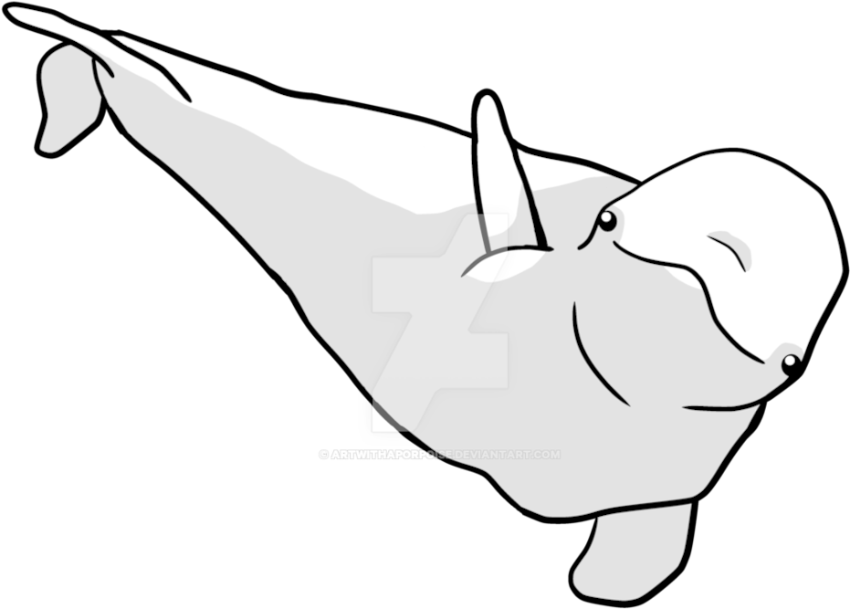 Beluga Clipart Porpoise - Drawing (982x814)