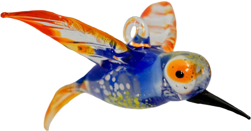 Blown Glass Hummingbird - Blue (1024x1024)