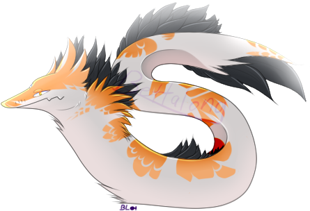Auctioning This Feathery Goldfish-koi Snek - Illustration (500x500)