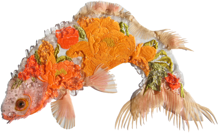 Goldfish Mixed Media, 2010 This Is By The English Designer - Karen Nicol Textile Artist (760x550)