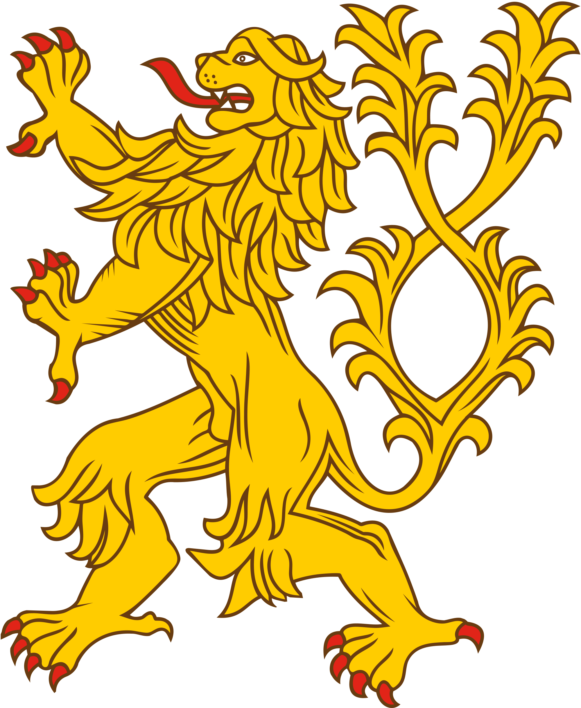 Open - Twin Tailed Lion Heraldry (2000x2438)