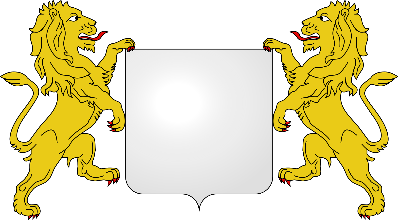 Héraldique Support Lions Rampants - Lions Heraldique Support (1615x892)