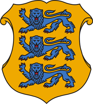 Tfw My Coat Of Arms Has 3 Blue Lions In Sieg Heil Stance - Estonia Coat Of Arms (923x1024)