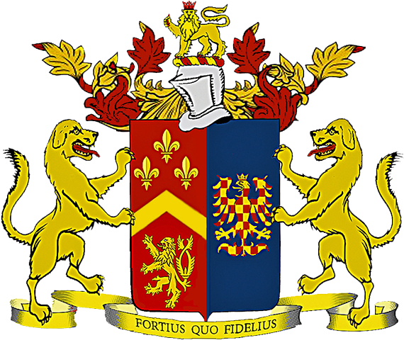 Per Pale Gules And Azure, In Dexter, A Chevron Or Between - Czech Republic Coat Of Arms (600x500)