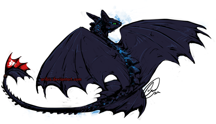 Night Fury By Aribis On Deviantart - Older Night Fury (1000x600)